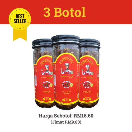 Sambal Crispy Cili Padi - 3 Botol Kecil RM16.60