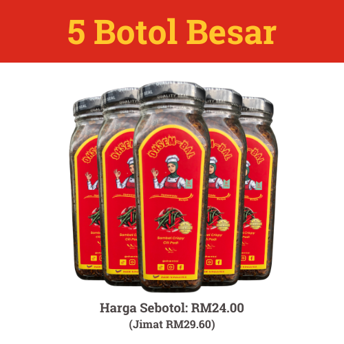 Sambal Crispy Cili Padi - 5 Botol Besar RM24.00