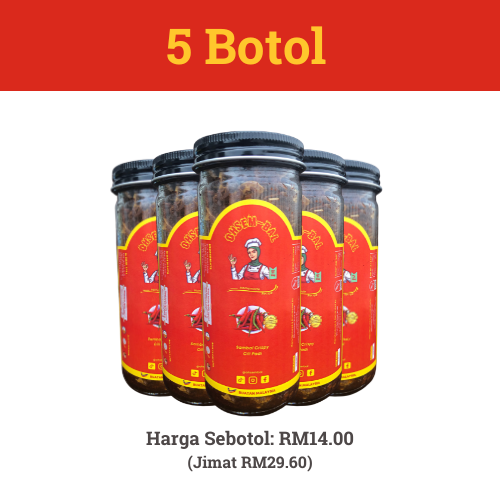 Sambal Crispy Cili Padi - 5 Botol Kecil RM14.00